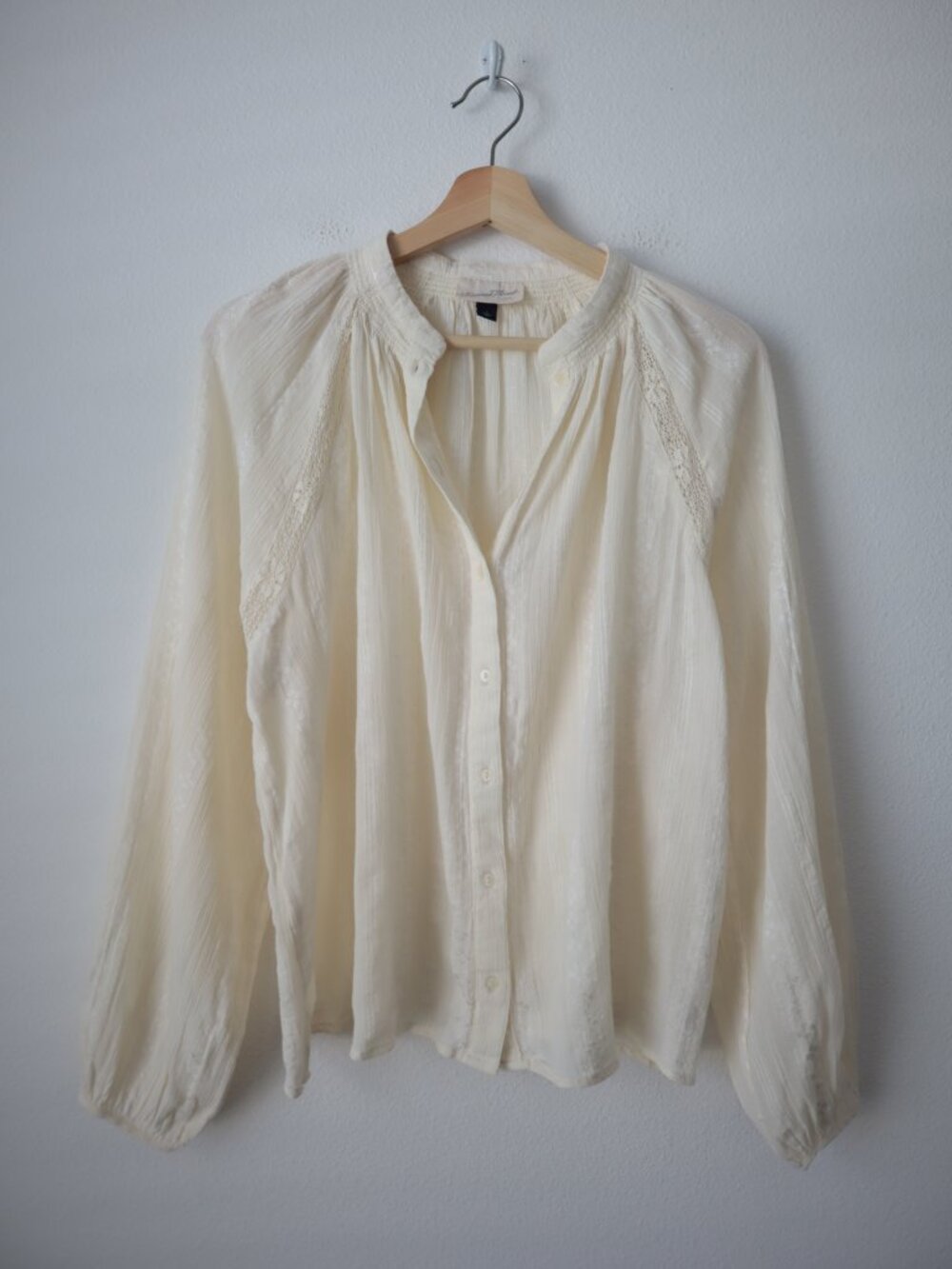 Universal Thread Boho Button Front Peasant Blouse | S